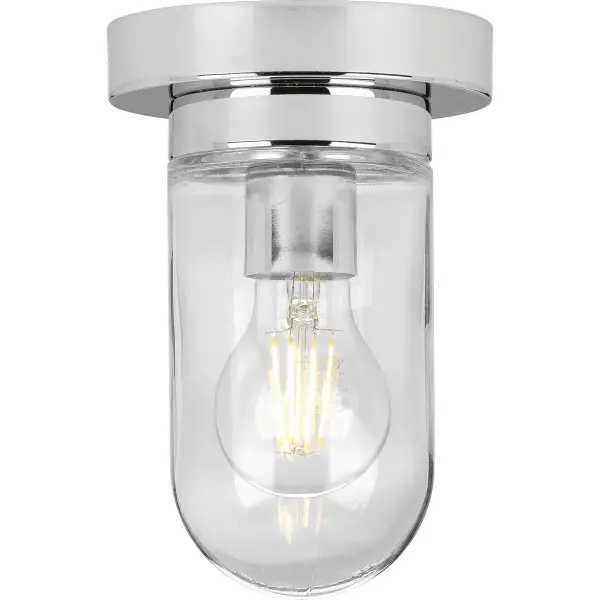 The Signal Collection flush mount brings coastal elegance to low-ceiling spaces with its polished chrome finish and compact design. Perfect for bedrooms, hallways, and foyers where ceiling clearance is limited.