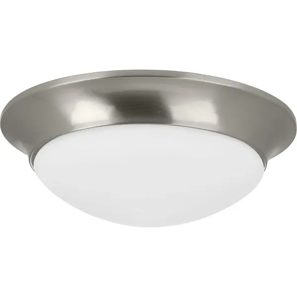 Two-Light 14" Etched Glass Flush Mount in Brushed Nickel - Image 1