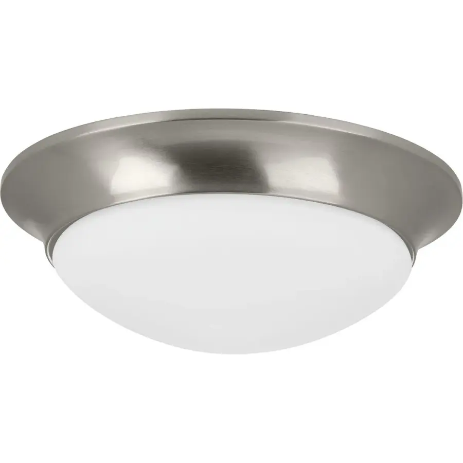 Two-Light 14" Etched Glass Flush Mount in Brushed Nickel - Image 1