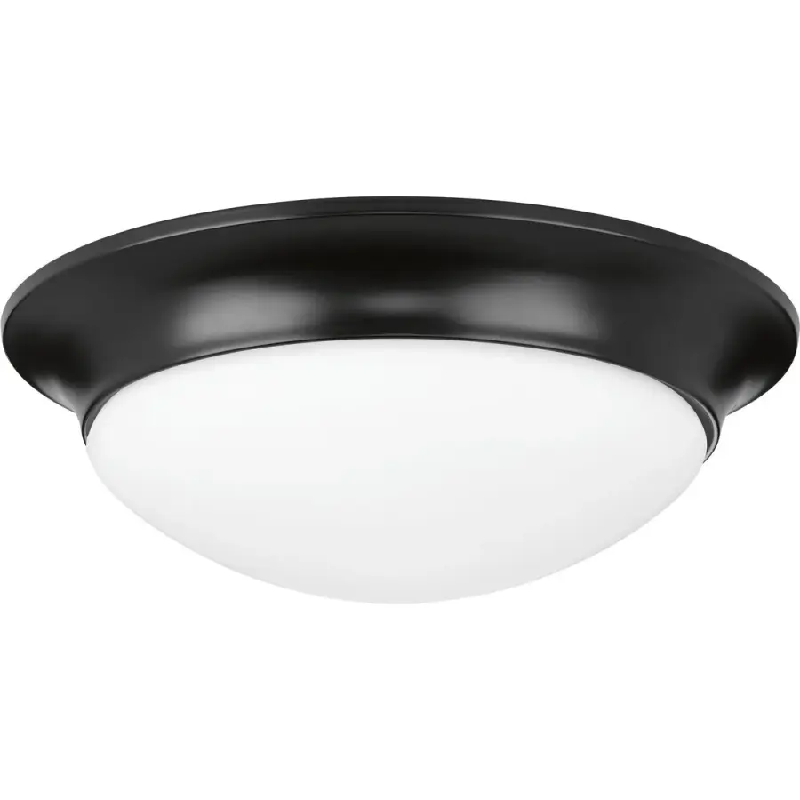 Two-Light 14" Etched Glass Flush Mount in Brushed Nickel - Image 2