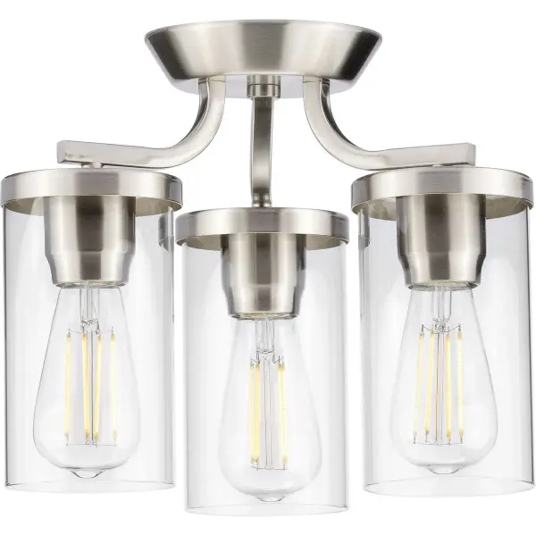 Lassiter Three-Light Semi-Flush Mount in Brushed Nickel - Image 2