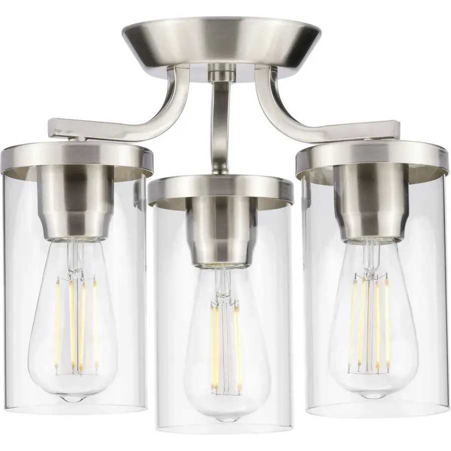 Lassiter Three-Light Semi-Flush Mount in Brushed Nickel - Image 2