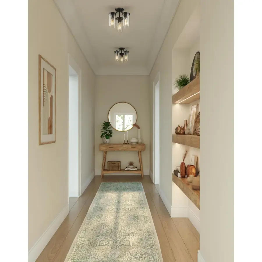 Lassiter Three-Light Semi-Flush Mount in Brushed Nickel - Image 3
