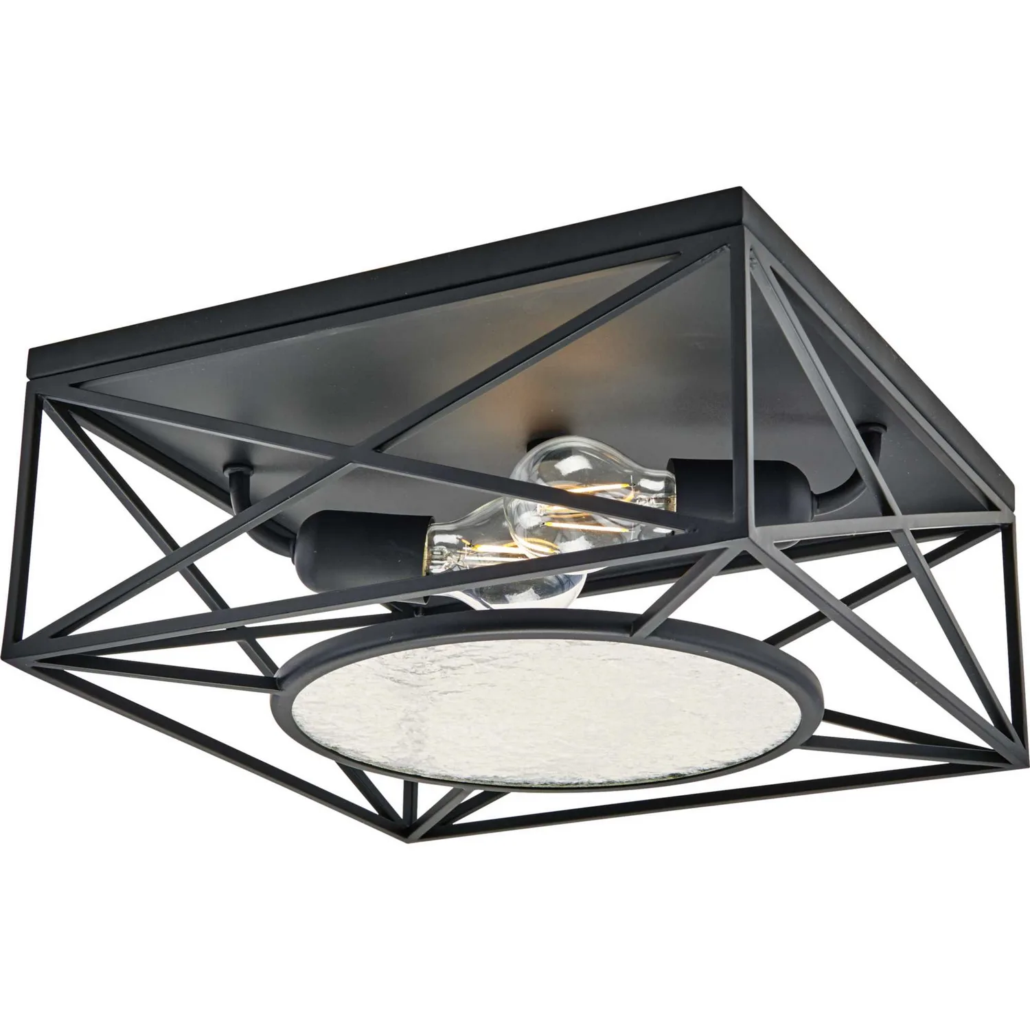 Cumberland Two Light Flush Mount in Matte Black