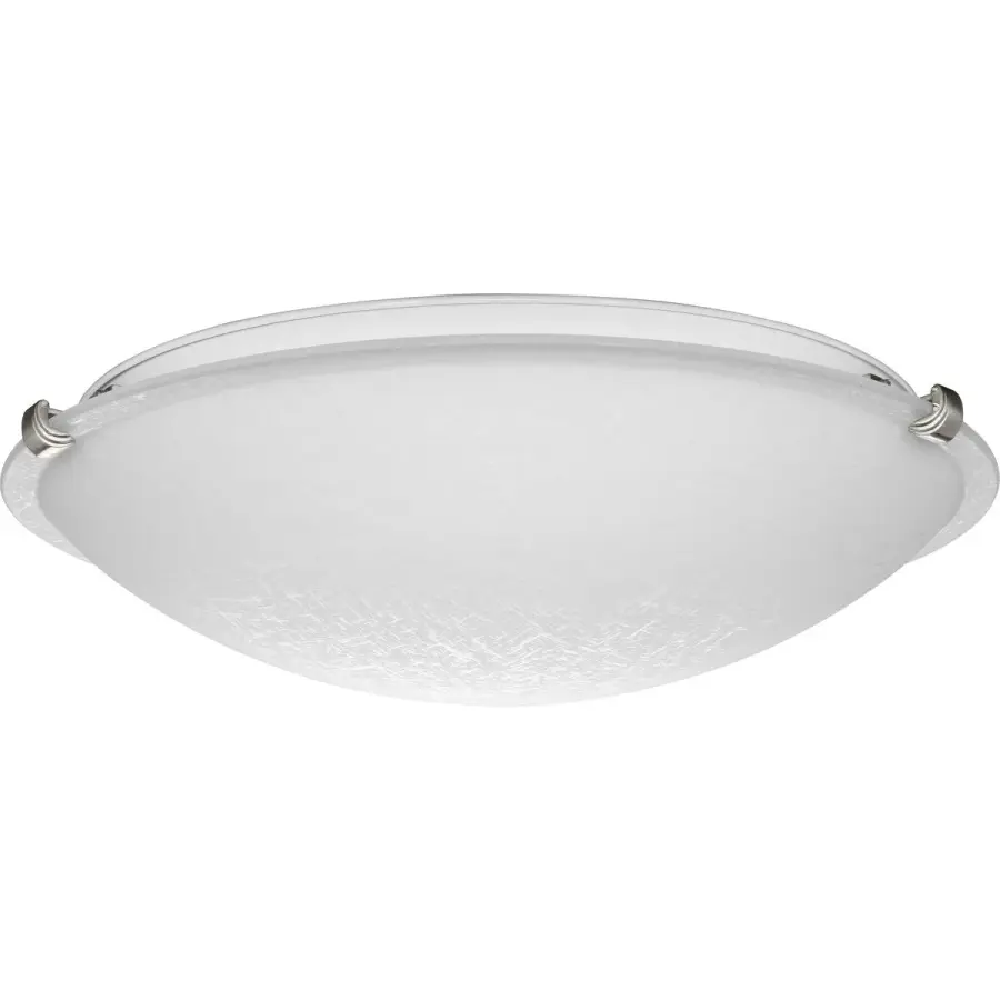 Linen Dome 16" Three-Light Etched Glass Flush-Mount