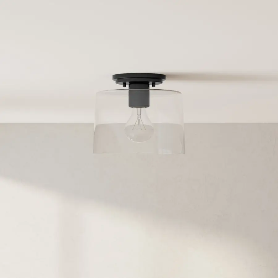 Adley Collection One-Light Clear Glass Flush Mount - Image 1