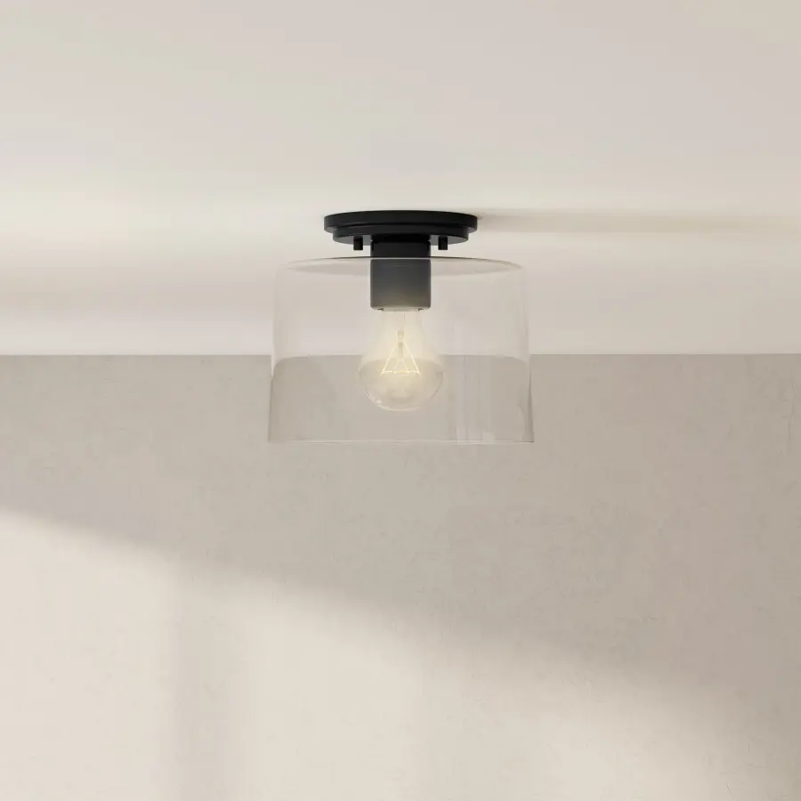 Adley Collection One-Light Clear Glass Flush Mount - Image 2