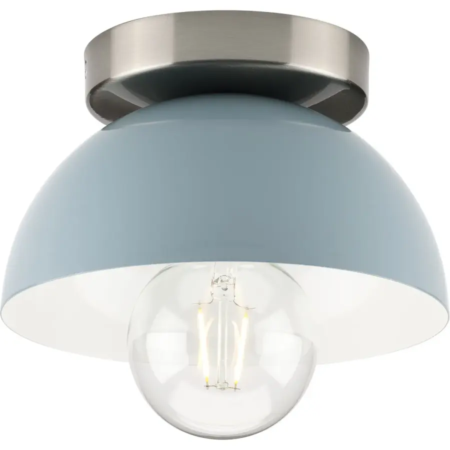 Eva Collection One-Light Flush Mount in Coastal Blue - Image 1
