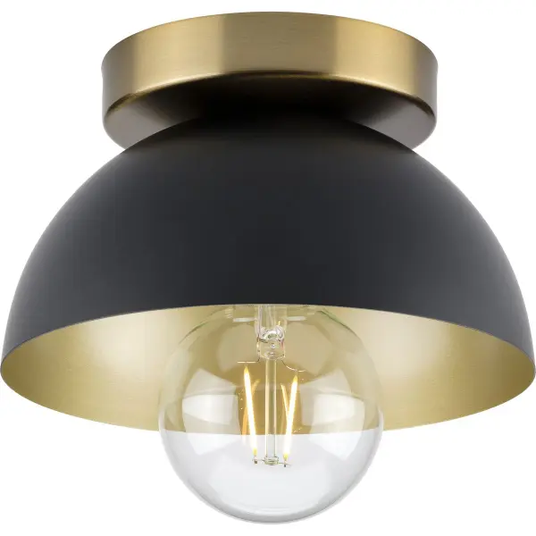 The Eva Collection brings mid-century style to low-ceiling spaces with its distinctive Coastal Blue finish. JA8-compliant and budget-friendly, this flush mount delivers character without sacrificing headroom. - alternate view