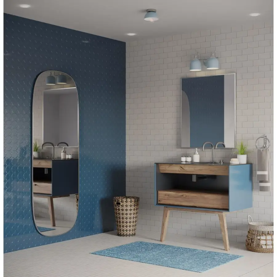 Eva Collection One-Light Flush Mount in Coastal Blue - Image 3