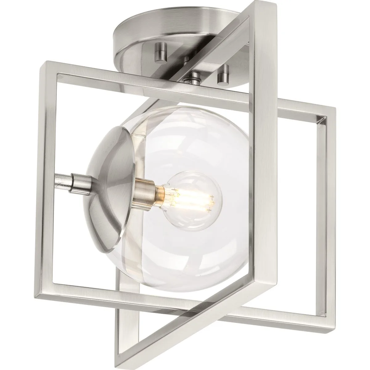 Atwell 10" Clear Glass Semi-Flush Mount Light