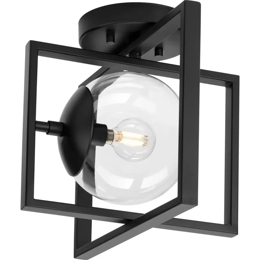 Atwell 10" Clear Glass Semi-Flush Mount Light - Image 2