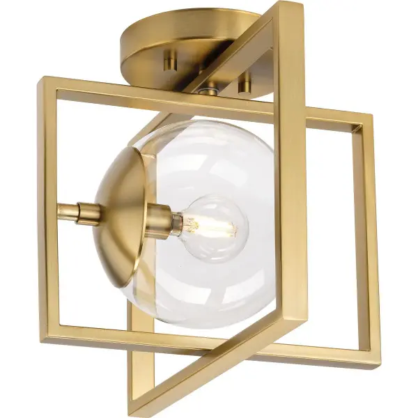 Atwell 10" Clear Glass Semi-Flush Mount Light - Image 3