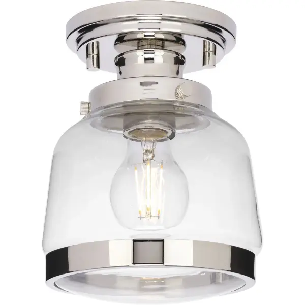 Judson 8" Clear Glass Semi-Flush Mount Light - Image 1