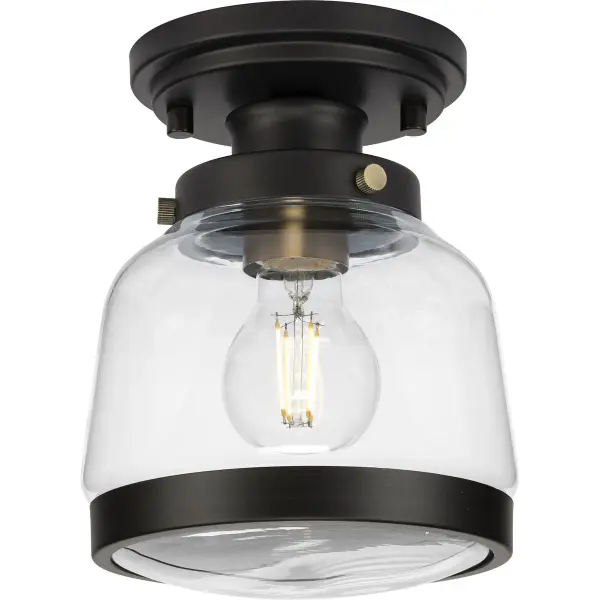 Judson 8" Clear Glass Semi-Flush Mount Light - Image 2