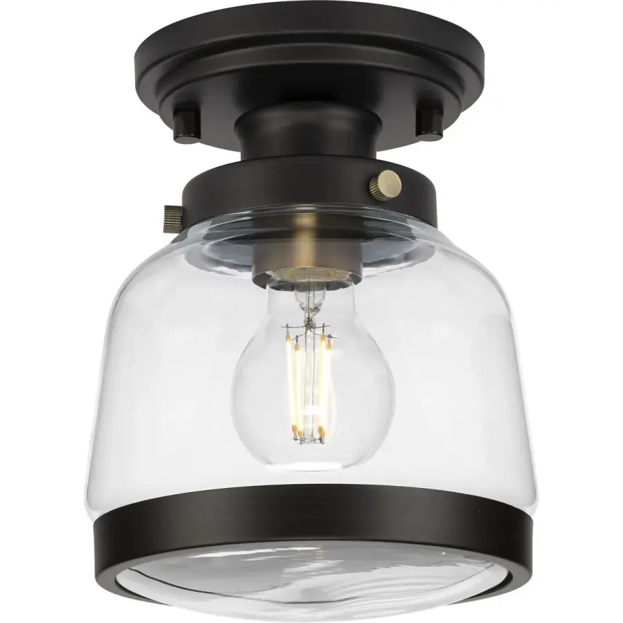 Judson 8" Clear Glass Semi-Flush Mount Light - Image 2