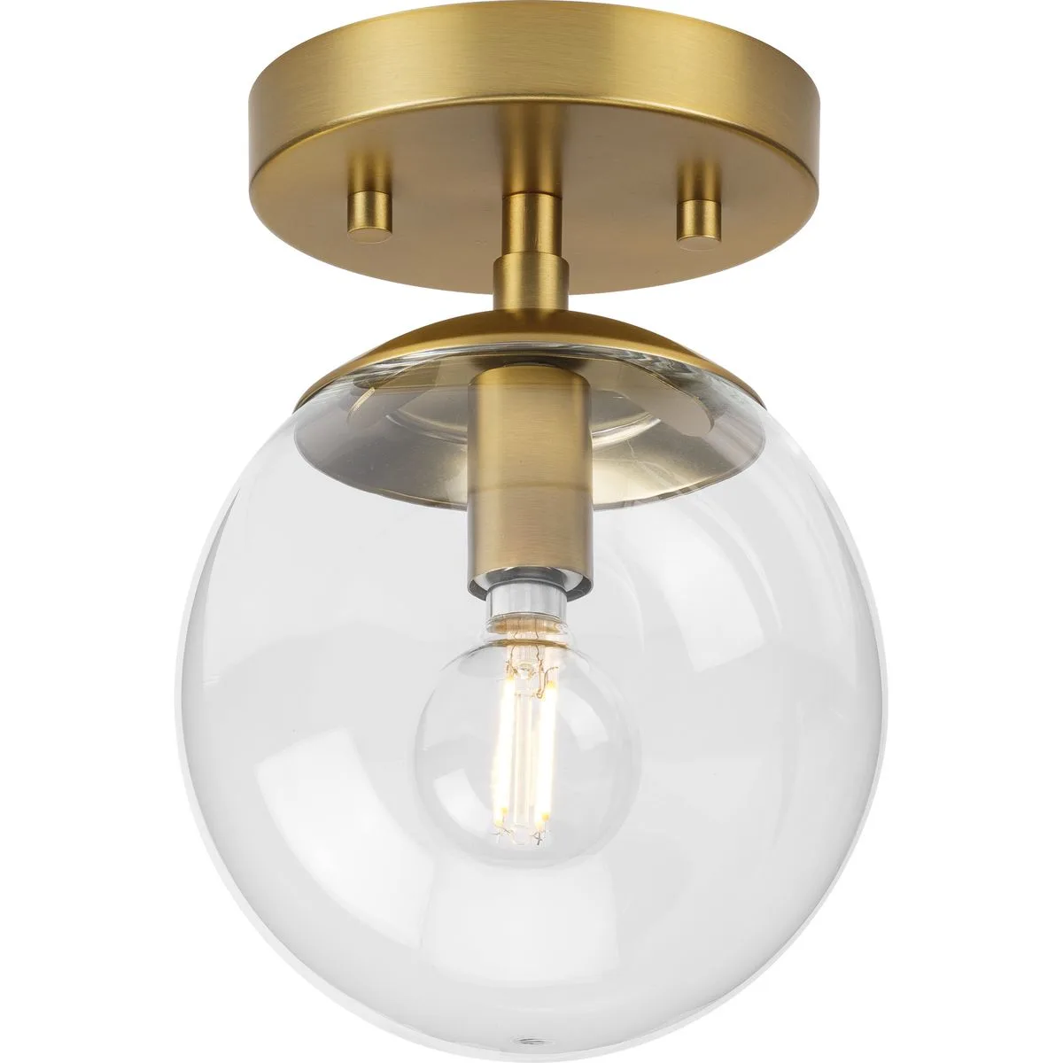 Atwell One-Light Semi-Flush Mount in Brushed Nickel