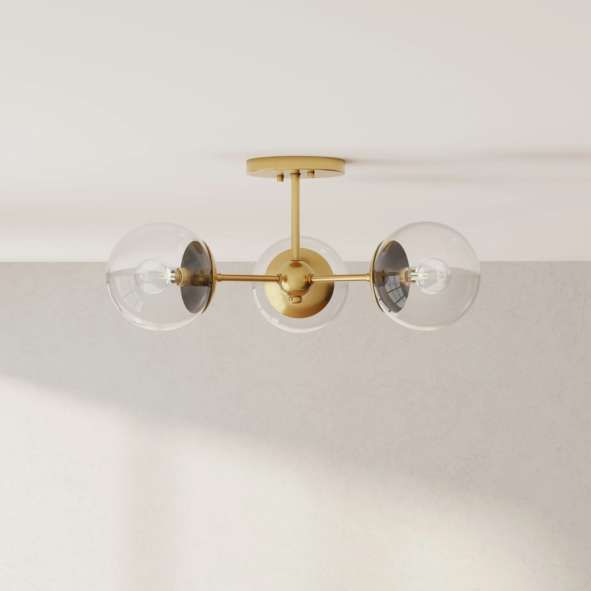 Atwell Three-Light Semi-Flush Mount in Brushed Nickel
