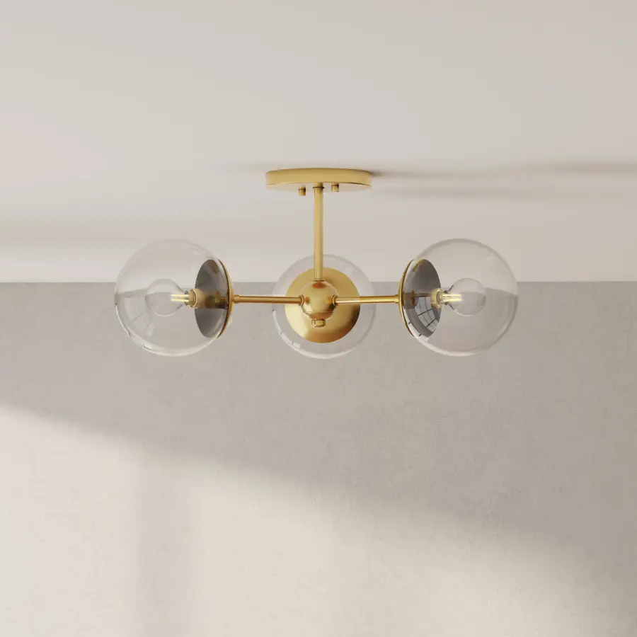 Atwell Three-Light Semi-Flush Mount in Brushed Nickel - Image 2
