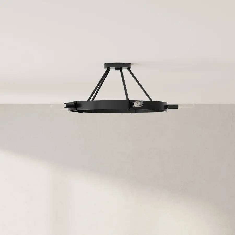 Modern Farmhouse Elegance Meets Rustic Charm in Five-Light Design - Image 1