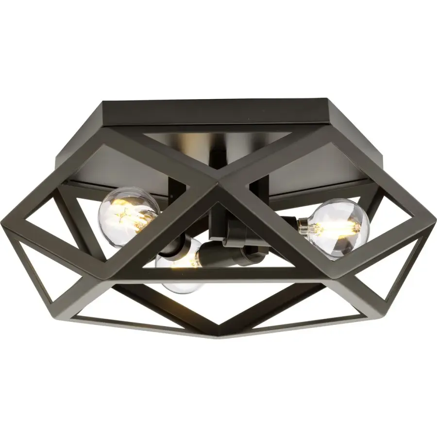 Saucedo Three-Light 14.6" Flush Mount - Image 1