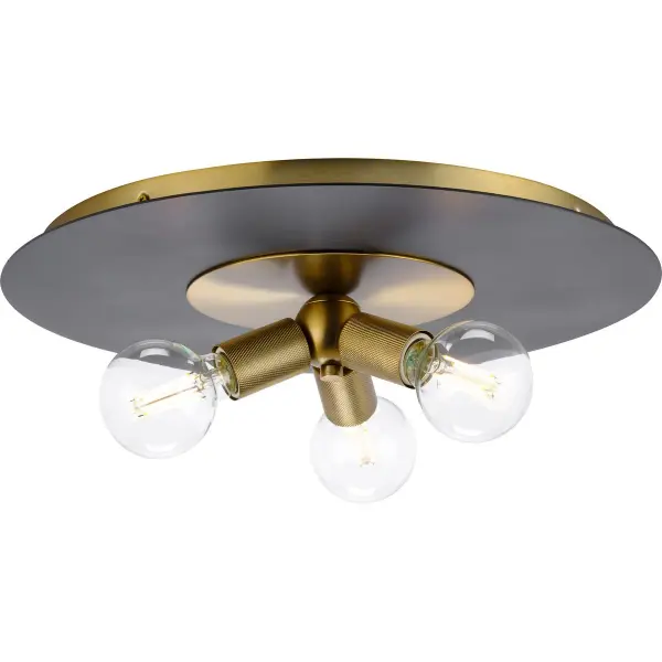 The Trimble Collection brings sophisticated mid-century styling to low-ceiling spaces. Its 18-inch diameter and three-light configuration provide ample illumination while the brushed nickel finish adds refined elegance.