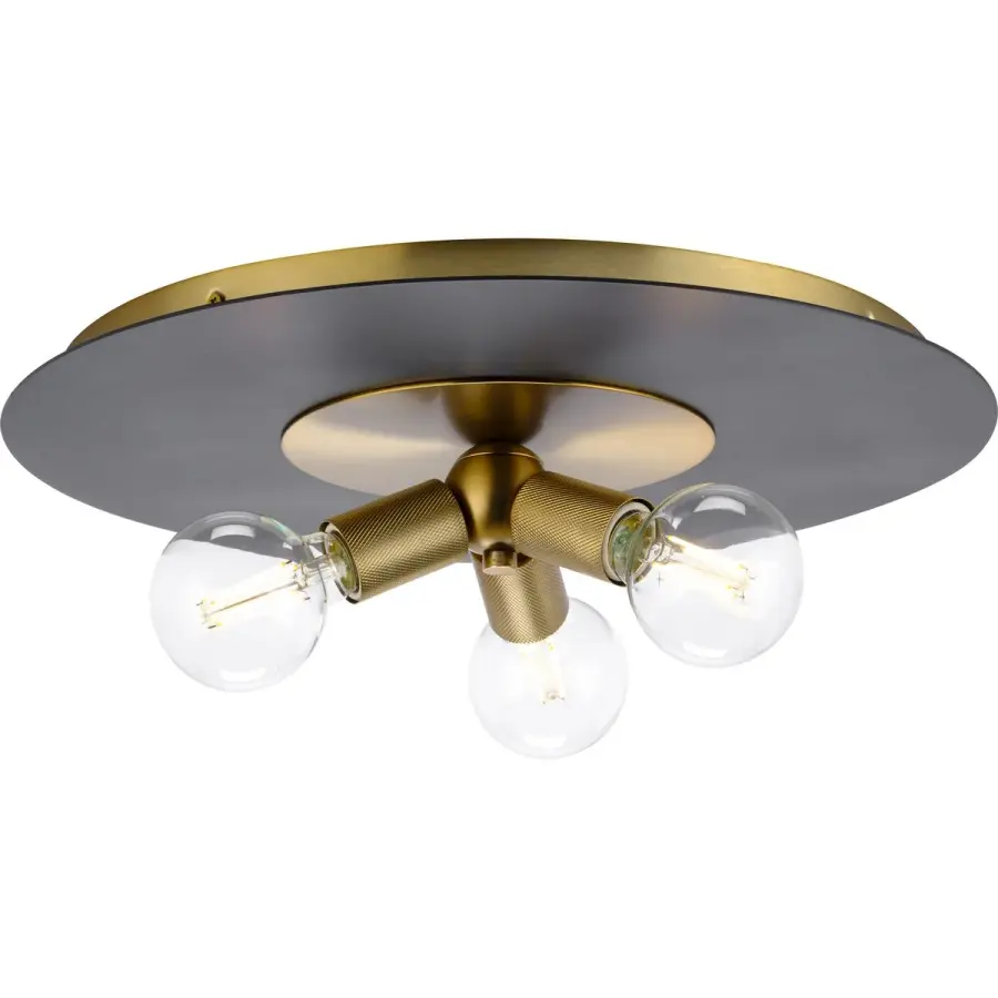 Mid-Century Modern Flush Mount with Industrial Edge - Image 1