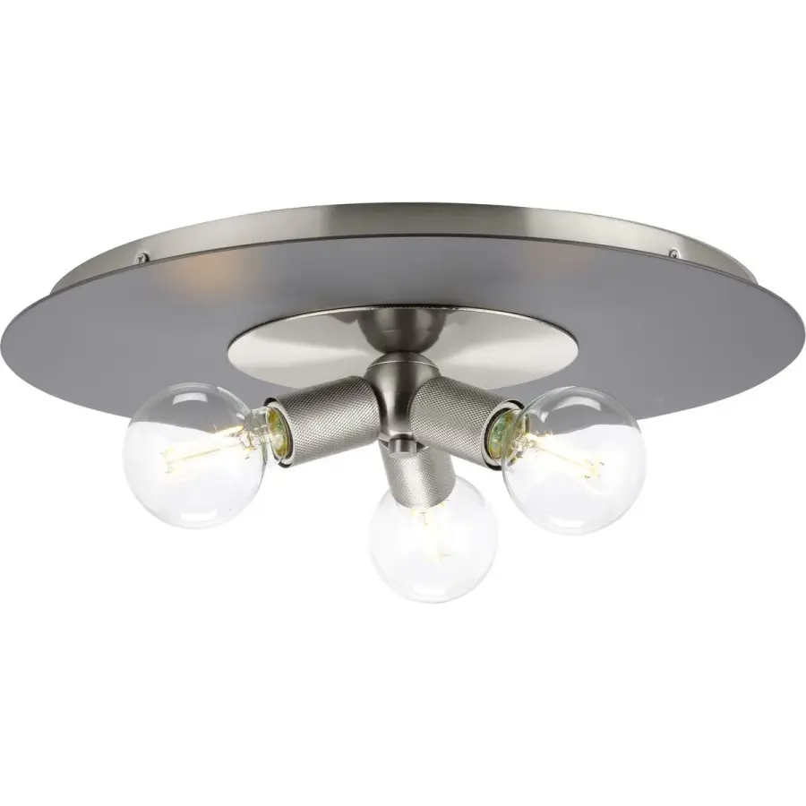 Mid-Century Modern Flush Mount with Industrial Edge - Image 2