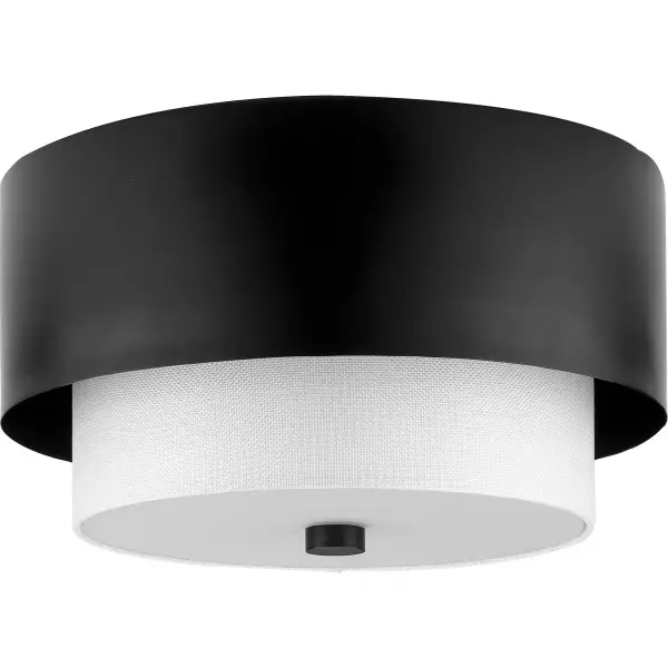 Elegant Flush Mount with Soft Linen Shade for Low-Ceiling Spaces - Image 3