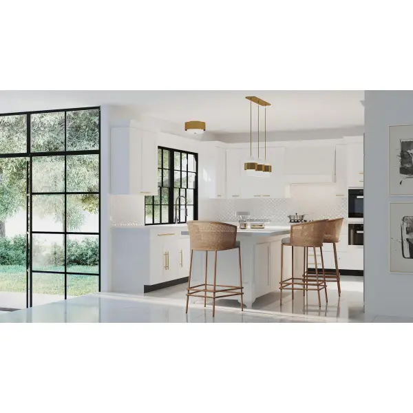 Elegant Flush Mount with Soft Linen Shade for Low-Ceiling Spaces - Image 5