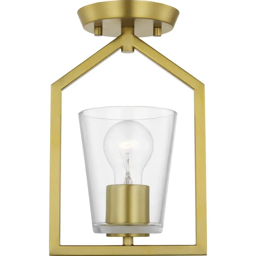 Vertex One-Light Clear Glass Semi-Flush Mount - Image 3