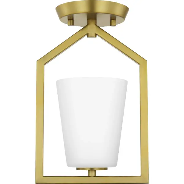 Vertex One-Light Etched White Semi-Flush Mount - Image 2