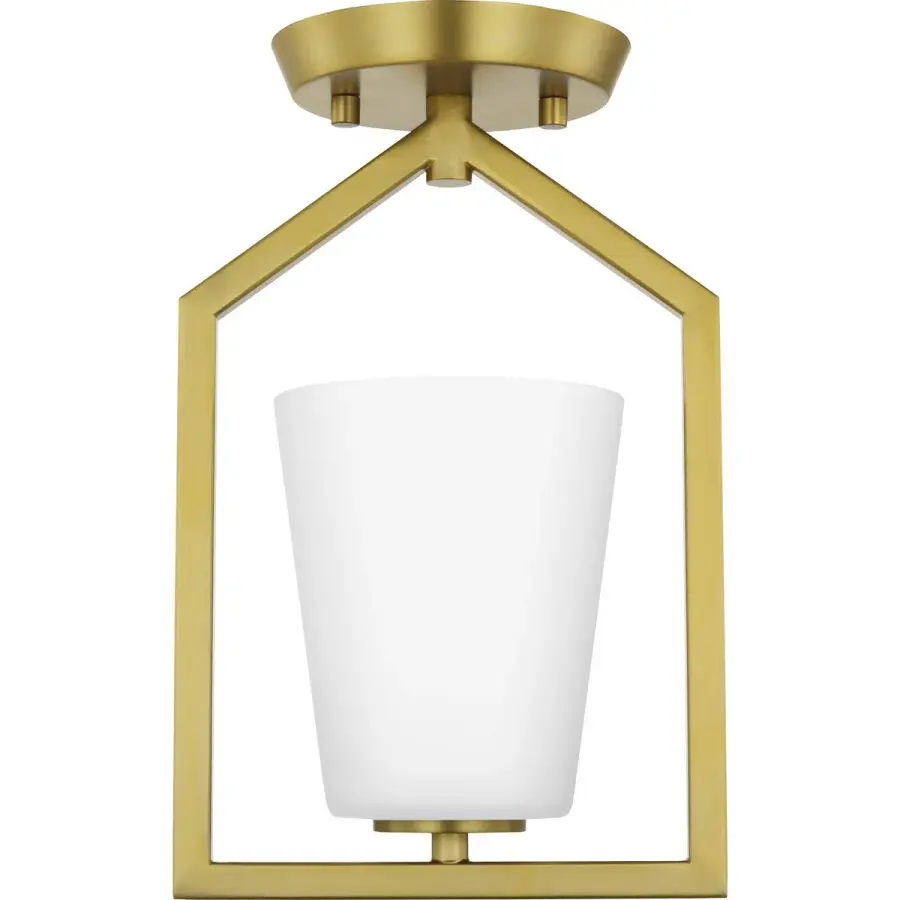Vertex One-Light Etched White Semi-Flush Mount - Image 2