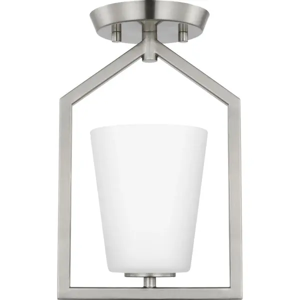 Vertex One-Light Etched White Semi-Flush Mount - Image 3