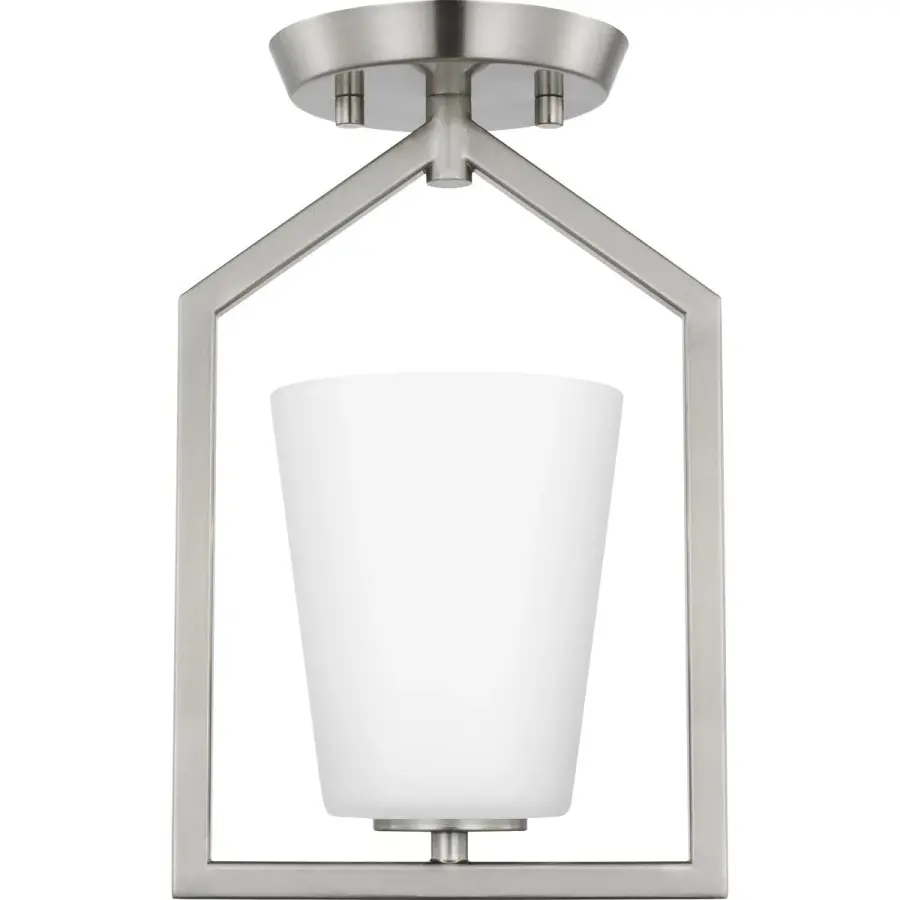Vertex One-Light Etched White Semi-Flush Mount - Image 3