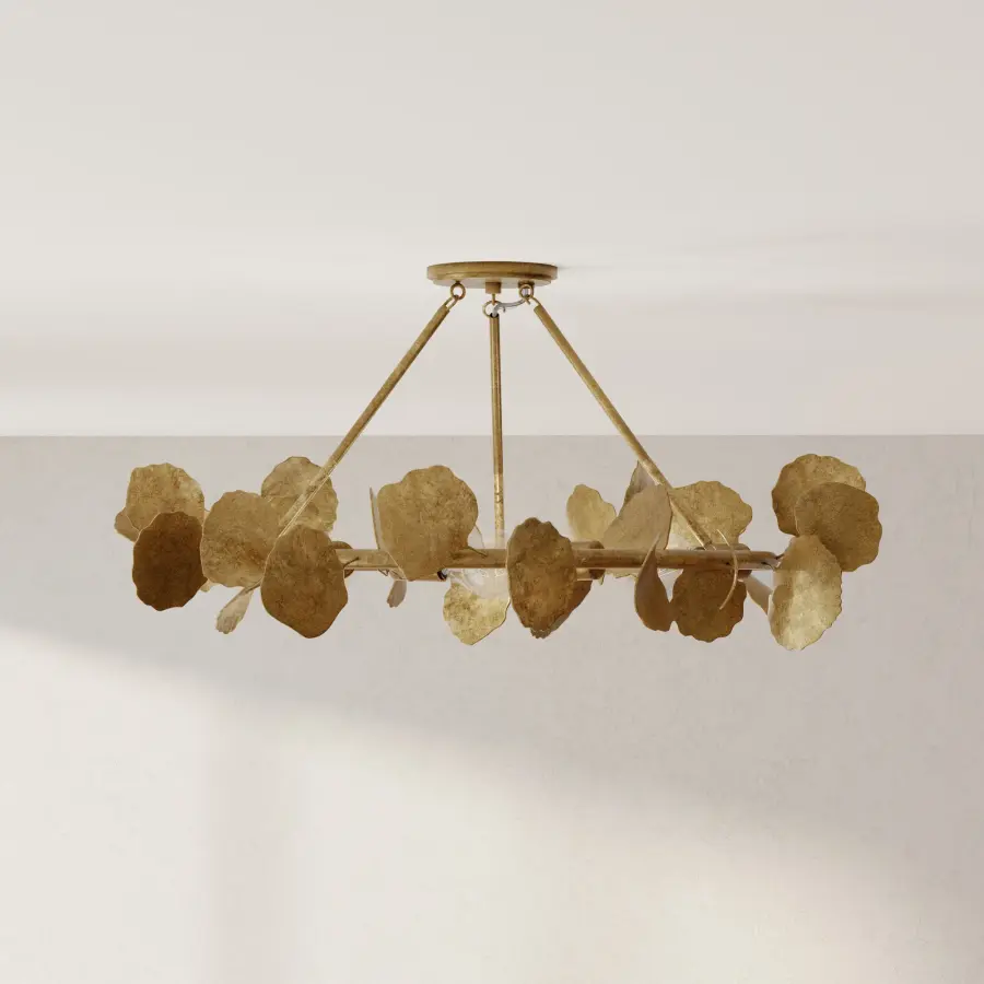 Laurel Collection Six-Light Gold Ombre Flush Mount - Image 1