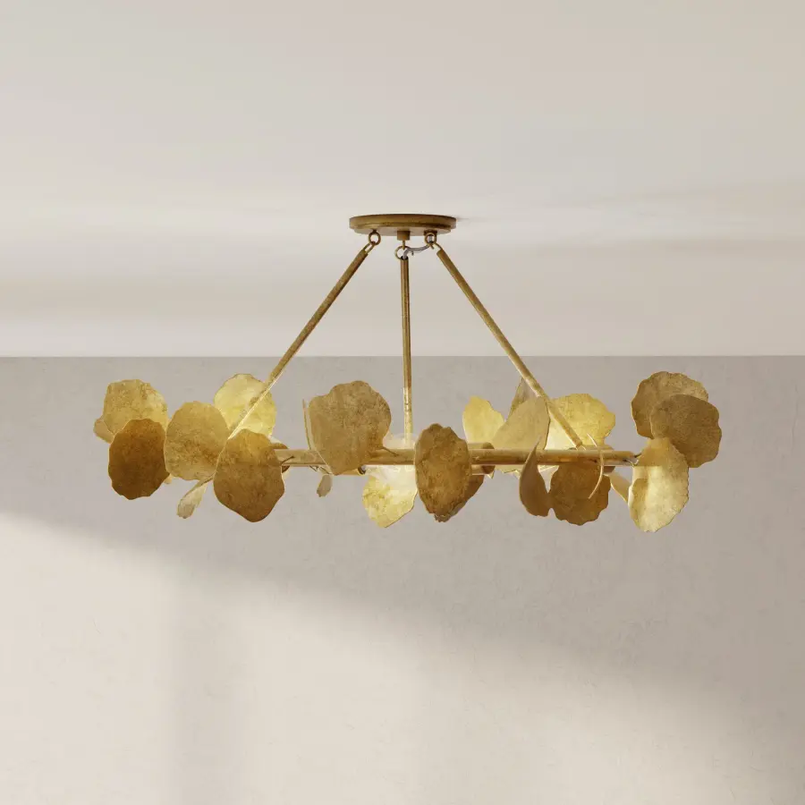 Laurel Collection Six-Light Gold Ombre Flush Mount - Image 2