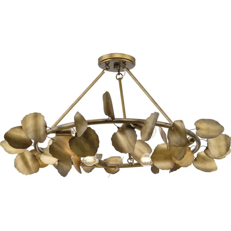 Laurel Collection Six-Light Gold Ombre Flush Mount - Image 3