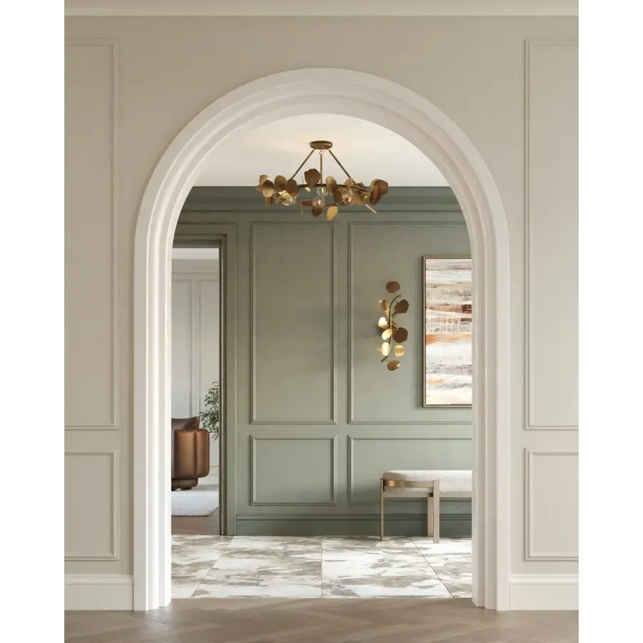 Laurel Collection Six-Light Gold Ombre Flush Mount - Image 6