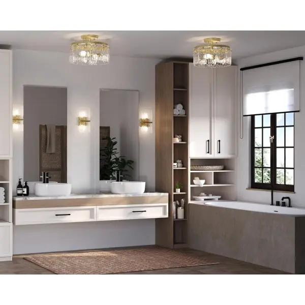 Chevall Two-Light Flush Mount in Gilded Silver - Image 3