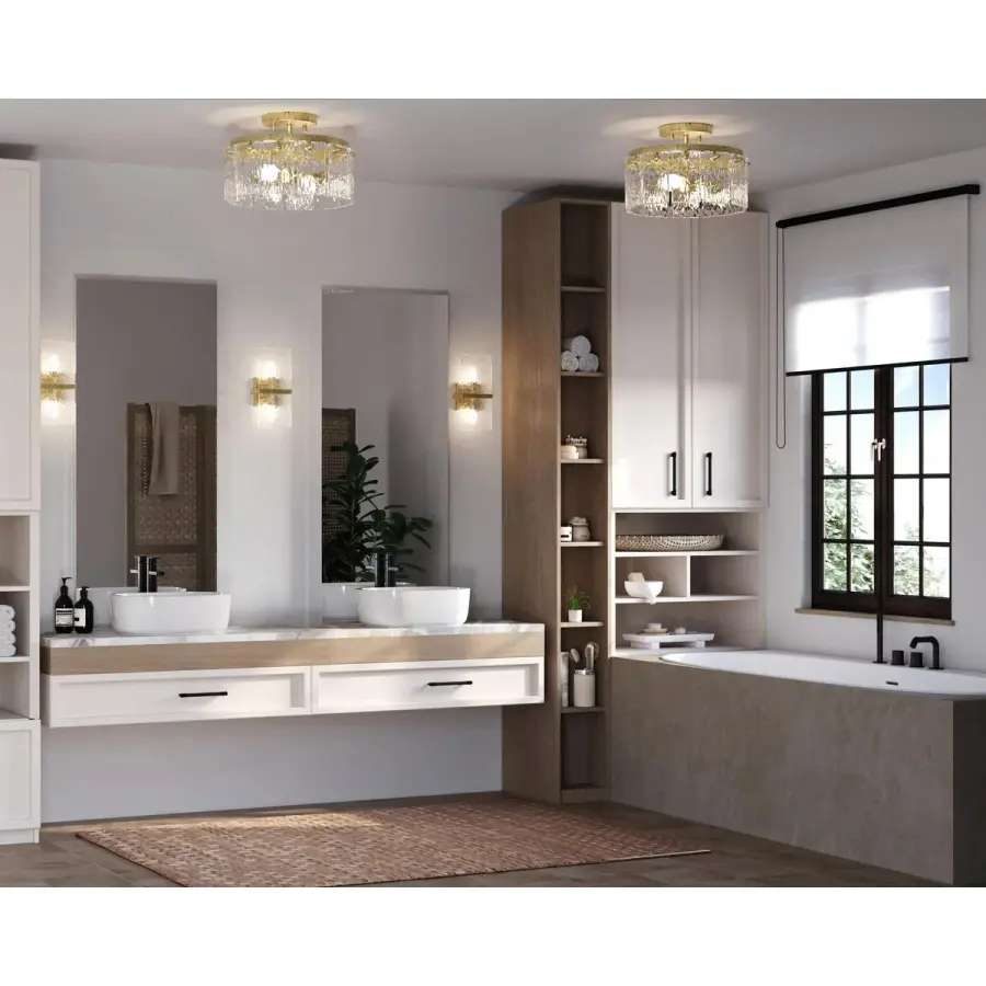 Chevall Two-Light Flush Mount in Gilded Silver - Image 3