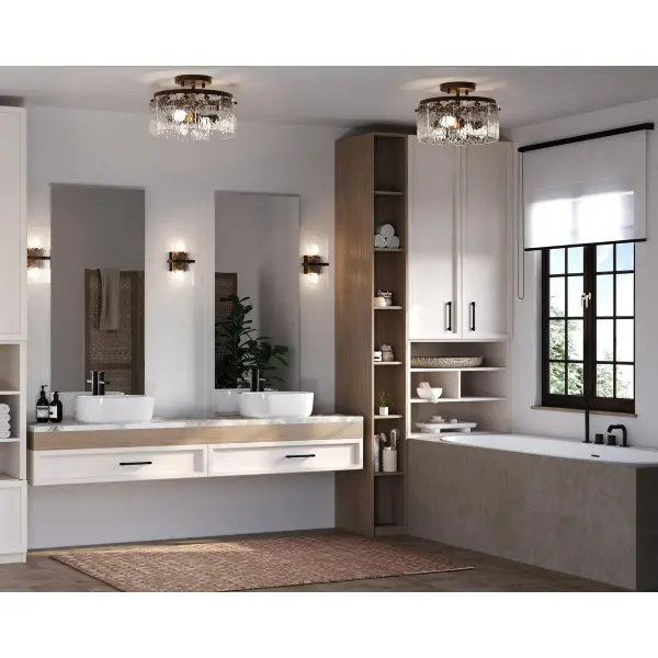 Chevall Two-Light Flush Mount in Gilded Silver - Image 4