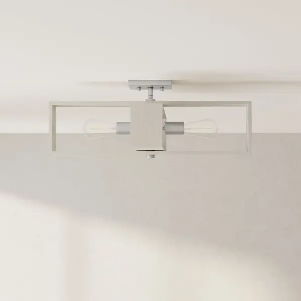 The Boundary Collection brings sophisticated mid-century style to any room with its 24-inch four-light design. Ideal for spaces with standard ceiling heights, this flush mount delivers ample illumination while maintaining a clean profile.