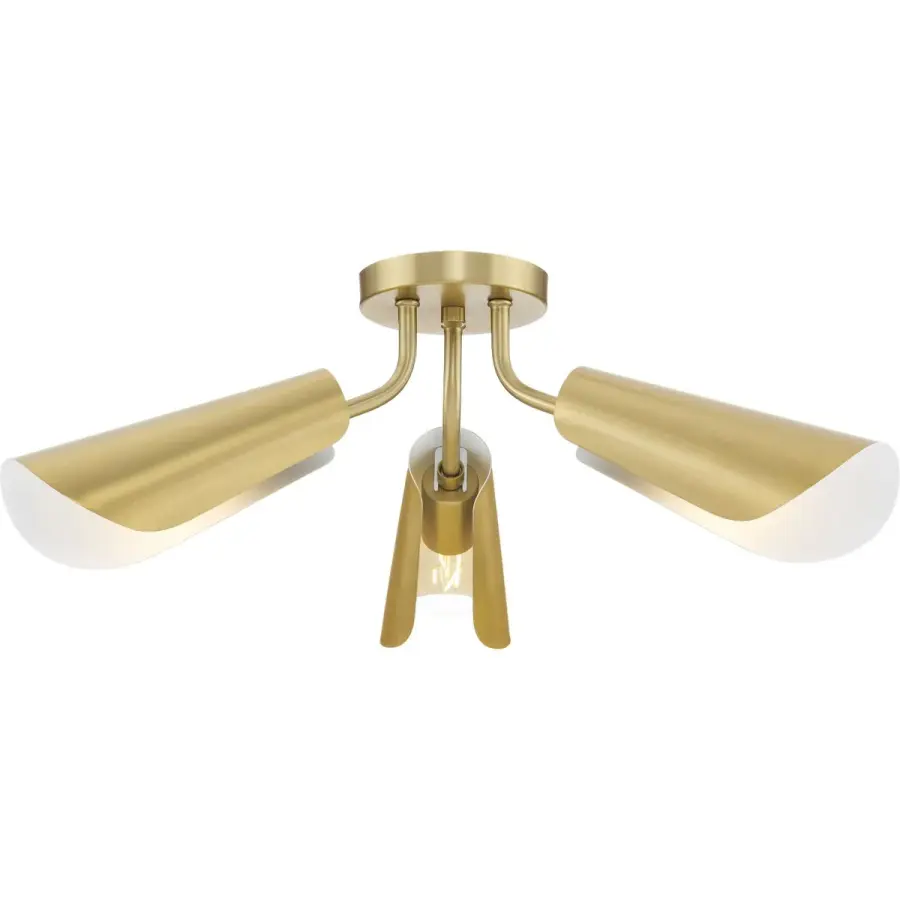 Cornett 24" Three-Light Brushed Nickel Flush Mount - Image 1