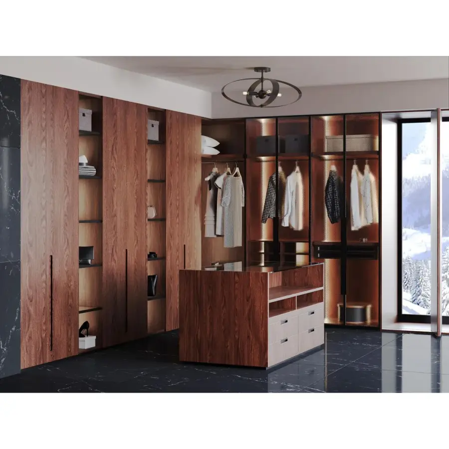 Versatile Transitional Semi-Flush with Warm Gold Finish - Image 3