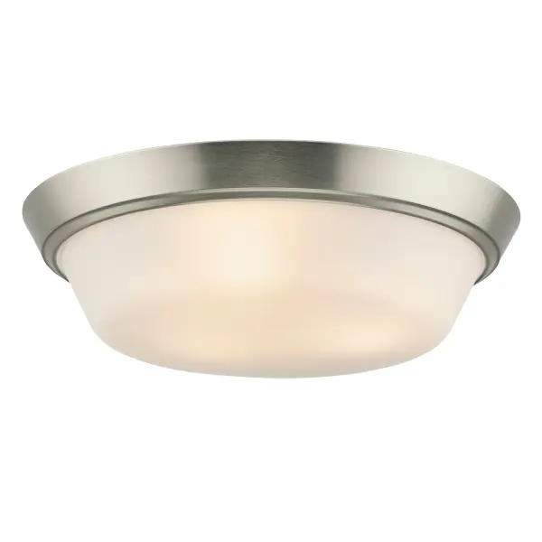 The Edessa flush mount combines clean lines with a brushed nickel finish, making it ideal for modern spaces with limited ceiling clearance. Its low-profile design provides ample illumination without sacrificing style.