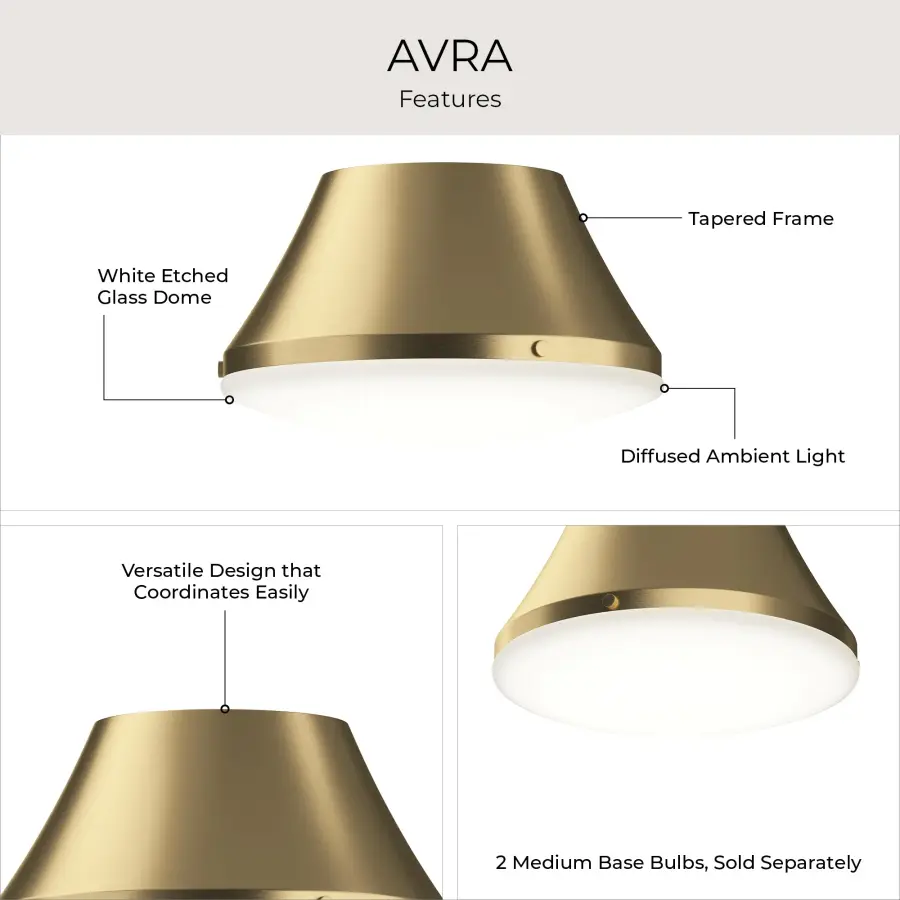 Avra Two-Light Flush Mount in Brushed Nickel - Image 14