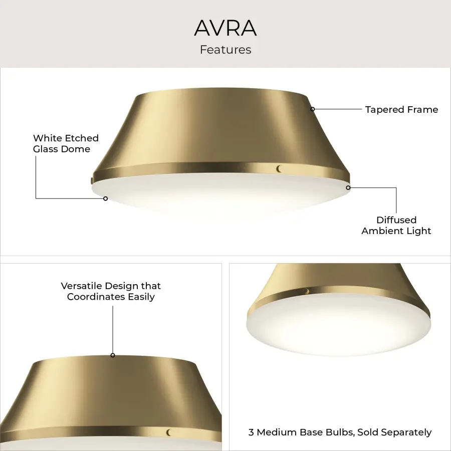 Avra Three-Light Flush Mount in Brushed Nickel - Image 6