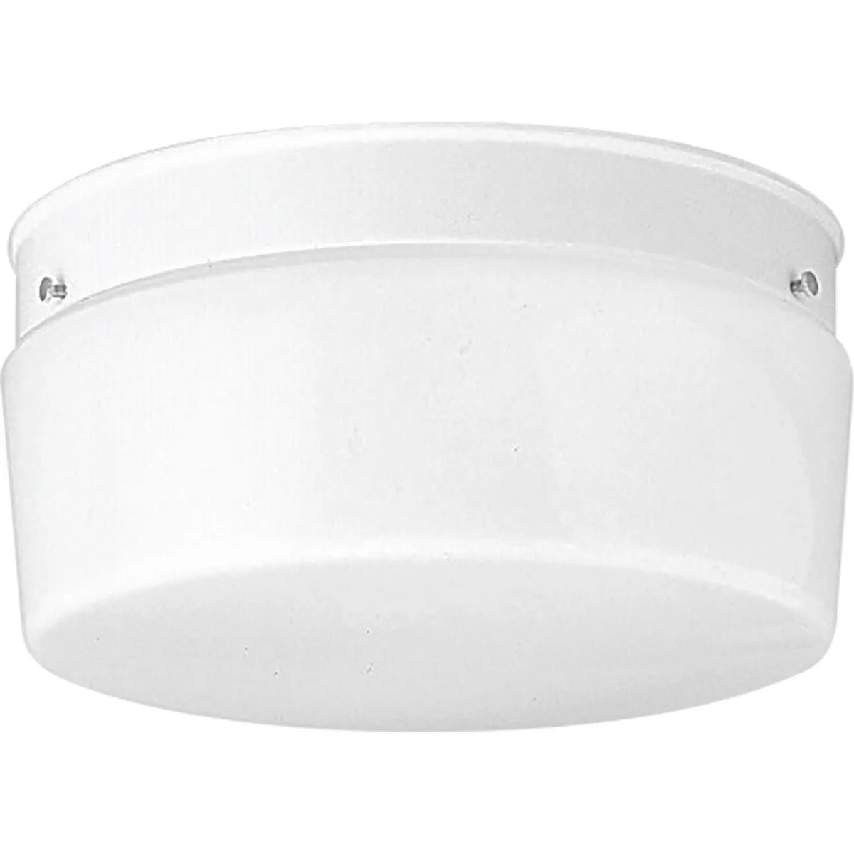 Two-Light White Glass Close-to-Ceiling Light