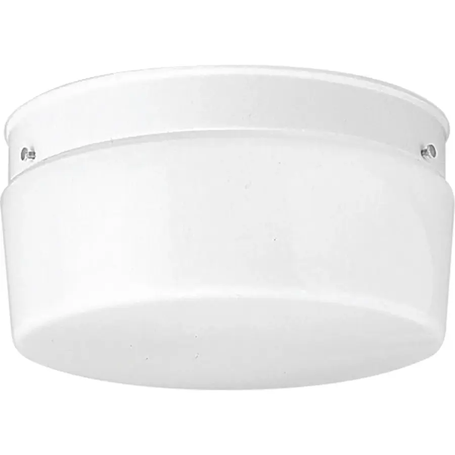 Two-Light White Glass Close-to-Ceiling Light